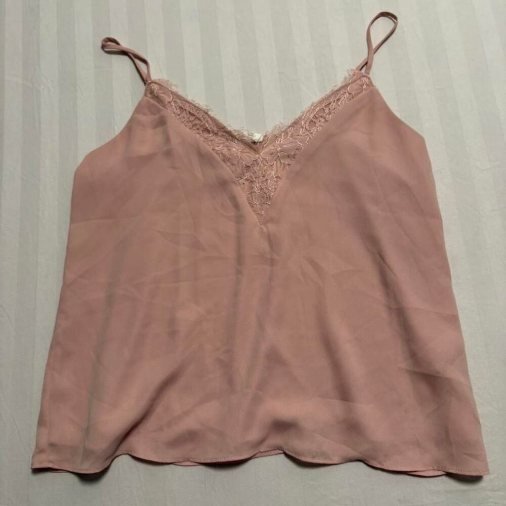 Pink lace cami top size